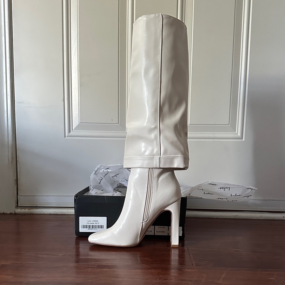 Lulu's Elegant White Heeled Boots